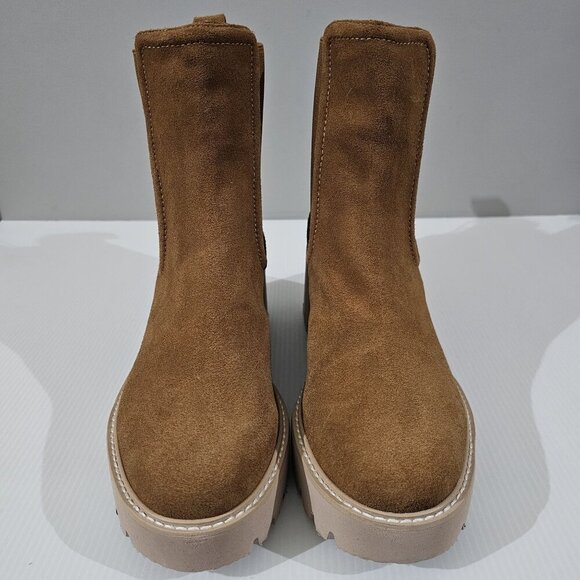 NEW Dolce Vita Hawk H20 Ankle Bootie Womens 10 Brown Suede Chelsea Waterproof - Picture 4 of 14